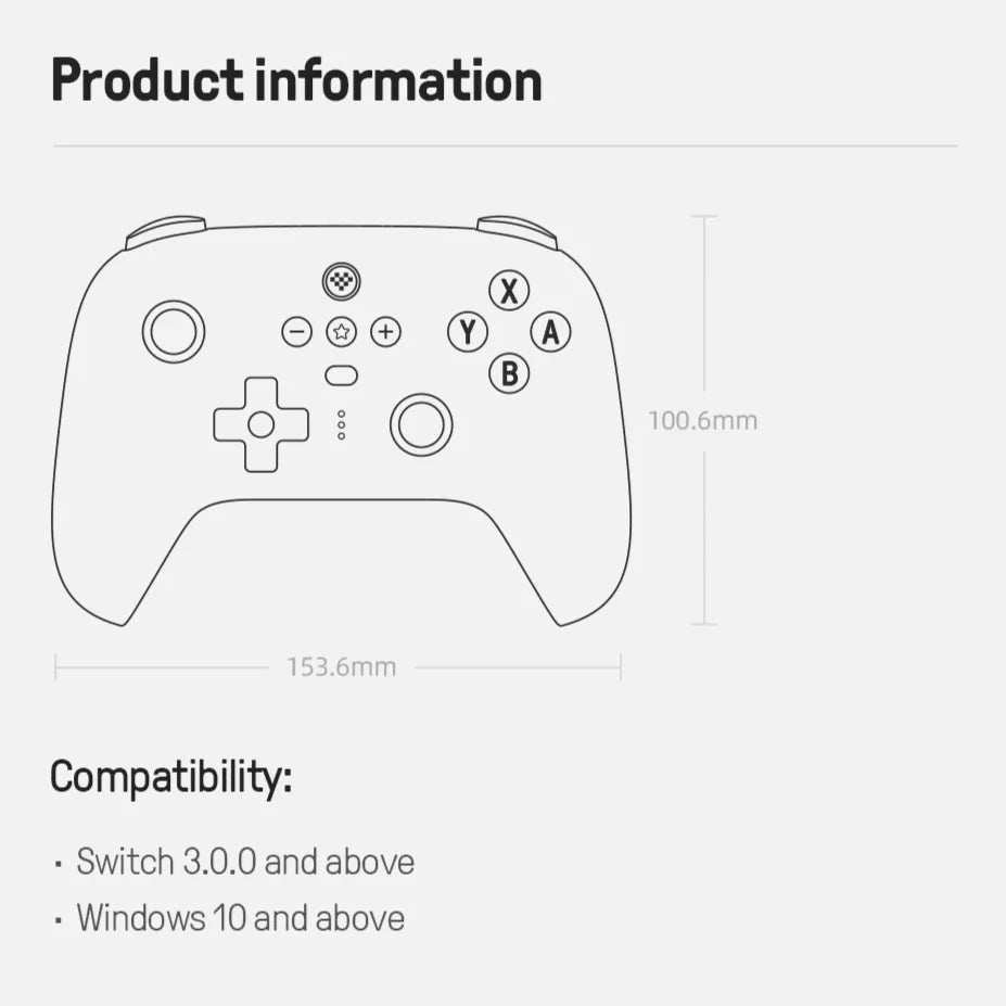 Ultimate Bluetooth 2.4G Gaming Controller with Charging Dock: for Switch, Windows PC, Steam, Android, Ios