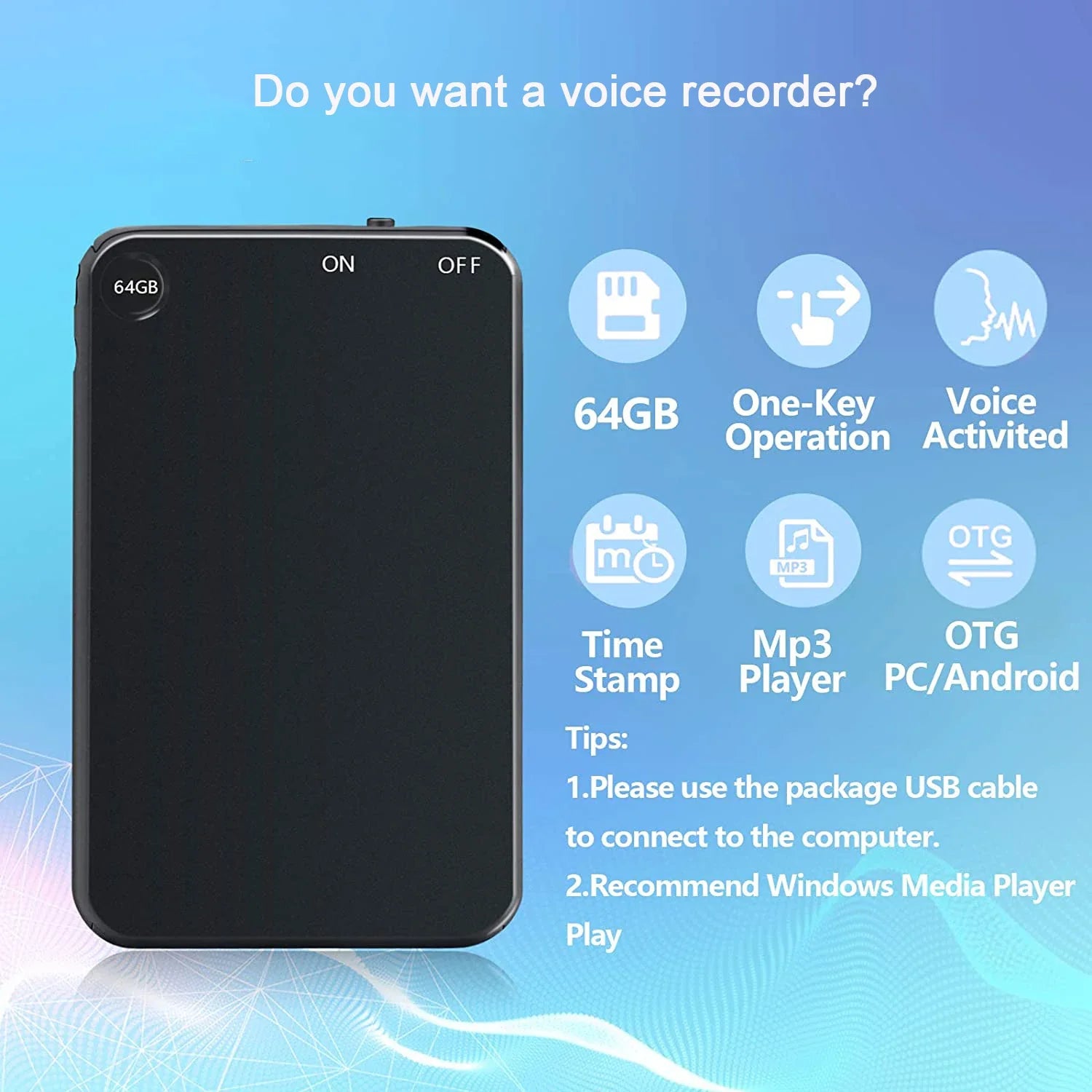 Thin Digital Voice Recorder